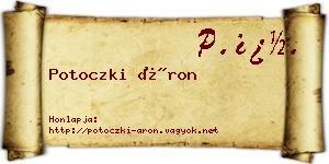 Potoczki Áron névjegykártya